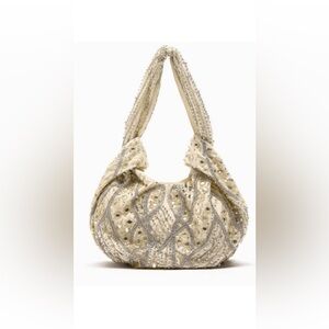 Zara Mirrored Beaded Bucket Bag NWT